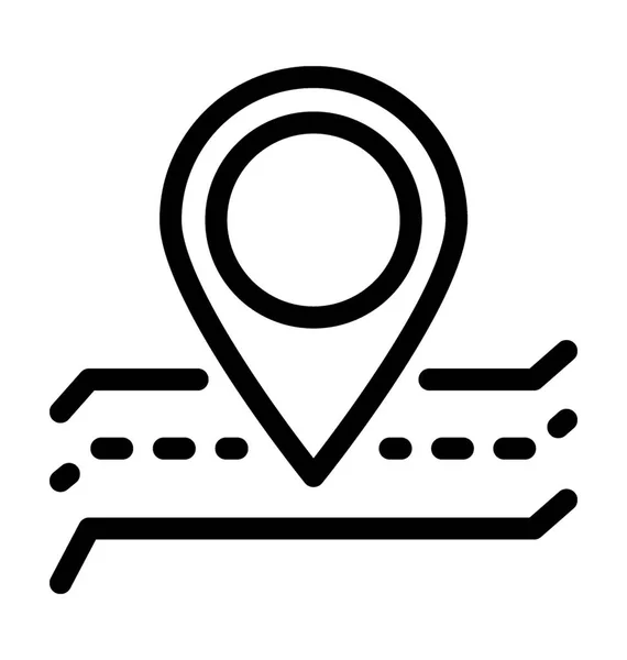 Routekaart Platte Vector Icon — Stockvector