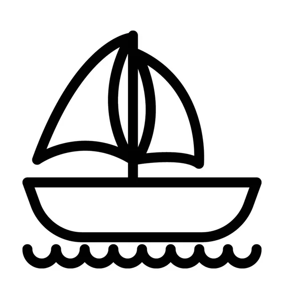 Segelboot Flache Vektorsymbol — Stockvektor