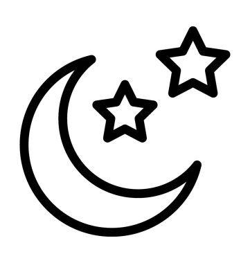 Gece Düz Vektör Simgesi