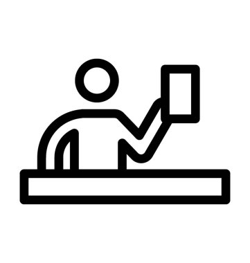 Otel resepsiyonu düz vektör simgesi