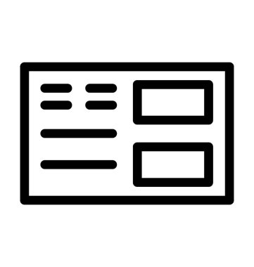 kimlik kartı düz vektör simgesi