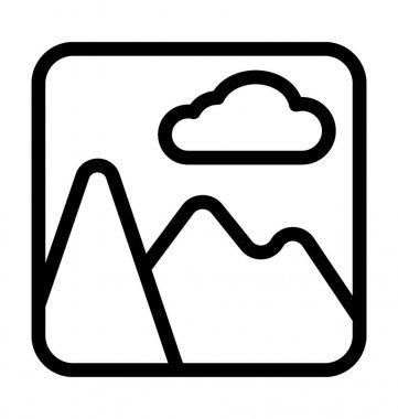 Manzara düz vektör simgesi