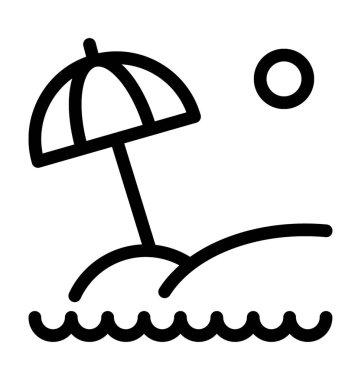 plaj düz vektör simgesi