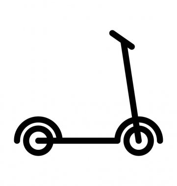 Tekme Scooter düz vektör simgesi