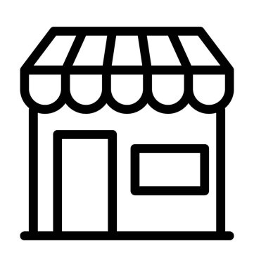 dükkan düz vektör simgesi