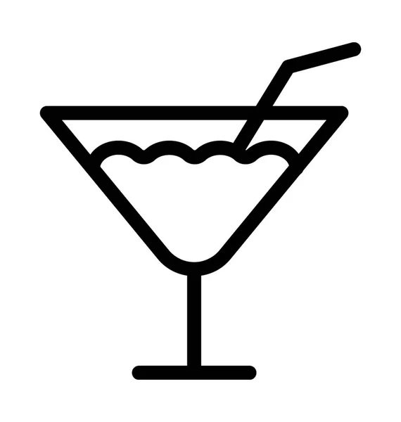 Cocktail Icône Vectorielle Plate — Image vectorielle