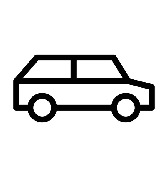 Icono Vector Plano Coche — Vector de stock