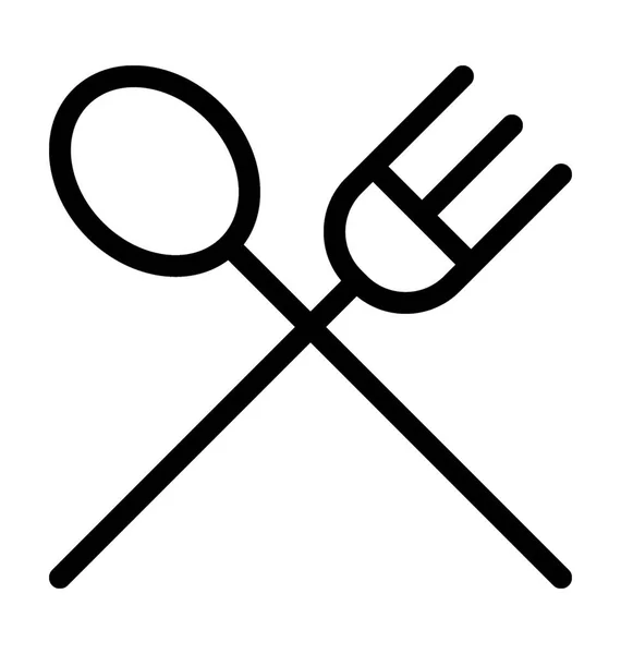 Cutlery Plat Vector Icon — Vector de stoc