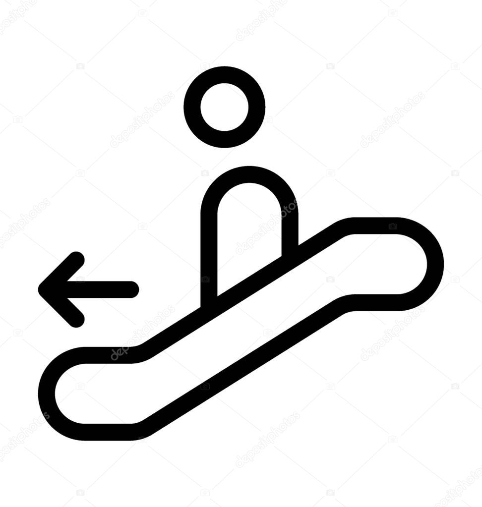 Downstairs Flat Vector Icon