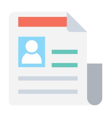 Özgeçmiş düz vektör simgesi