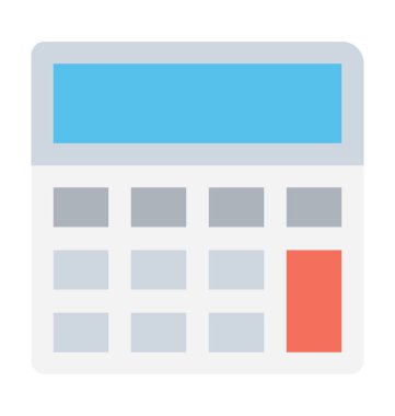 hesap makinesi düz vektör simgesi