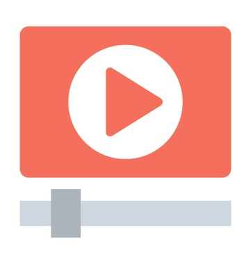 Video oynatıcı düz vektör simgesi