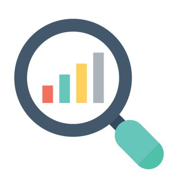 Arama grafik düz vektör simgesi