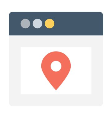 Online harita düz vektör simgesi