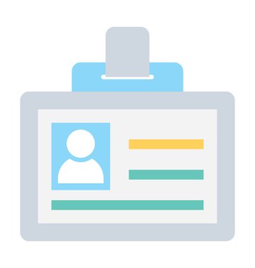 Kimlik kartı düz vektör simgesi