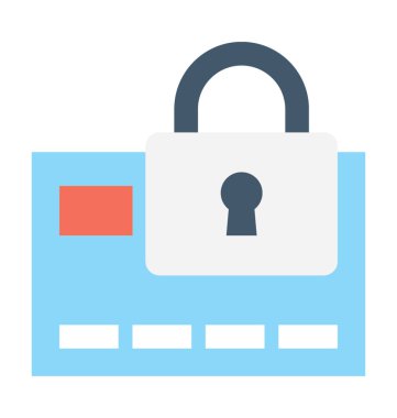 Kart koruma düz vektör simgesi