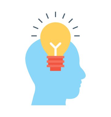 Yaratıcı zihin düz vektör simgesi