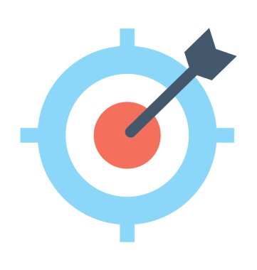 Bullseye düz vektör simgesi