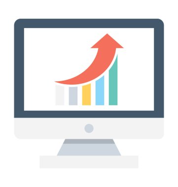Büyüme grafik düz vektör simgesi