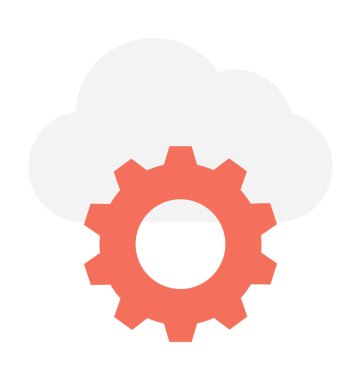 Bulut ayarları düz vektör simgesi