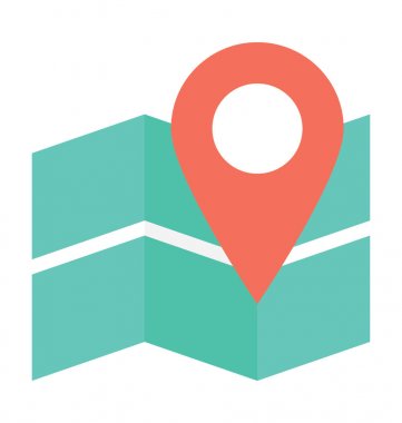 harita pin düz vektör simgesi