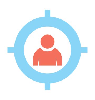 Hedef kullanıcı düz vektör simgesi