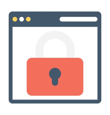 Web güvenlik düz vektör simgesi