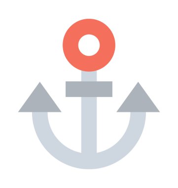 anchor düz vektör simgesi