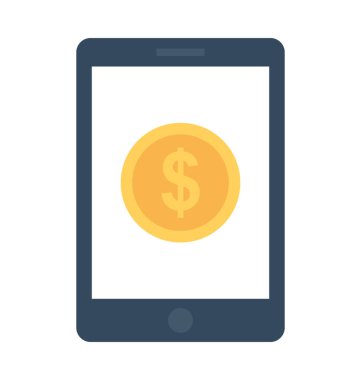 mobil bankacılık düz vektör simgesi