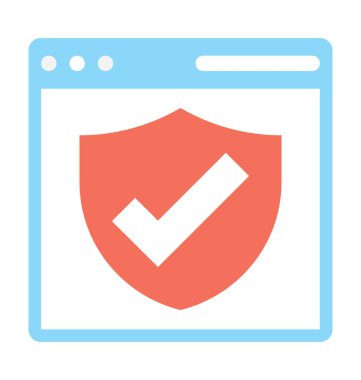 Web koruma düz vektör simgesi