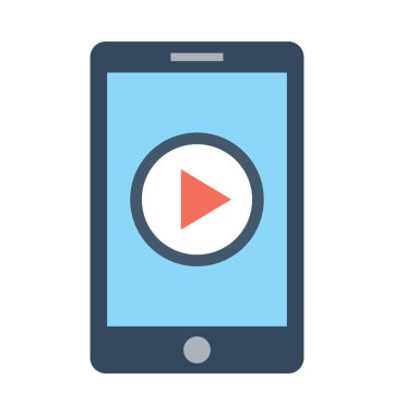 Mobil Video düz vektör simgesi