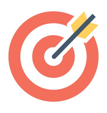 Bullseye düz vektör simgesi