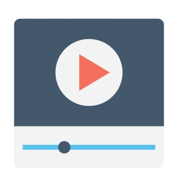 Video oynatıcı düz vektör simgesi