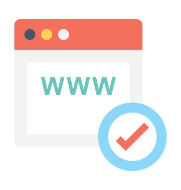 Etki alanı düz vektör simge onaylı