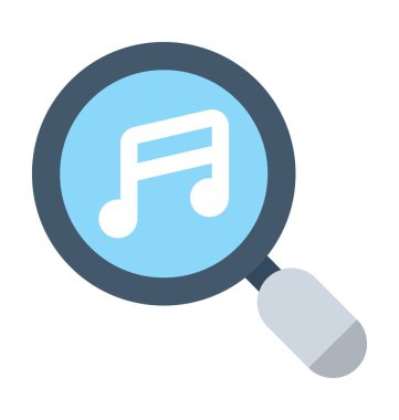 Müzik arama düz vektör simgesi
