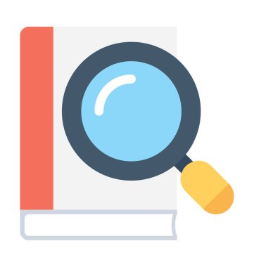 Arama kitap düz vektör simgesi