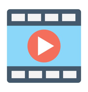 Video oynatıcı düz vektör simgesi