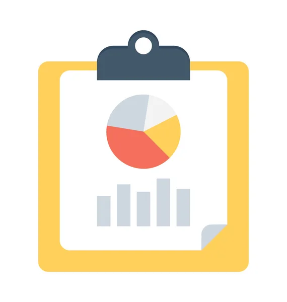 Graph Report Icono de vector plano — Vector de stock