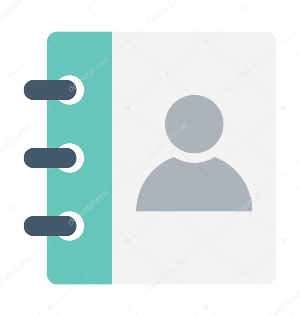 Phone Book Flat Vector Icon