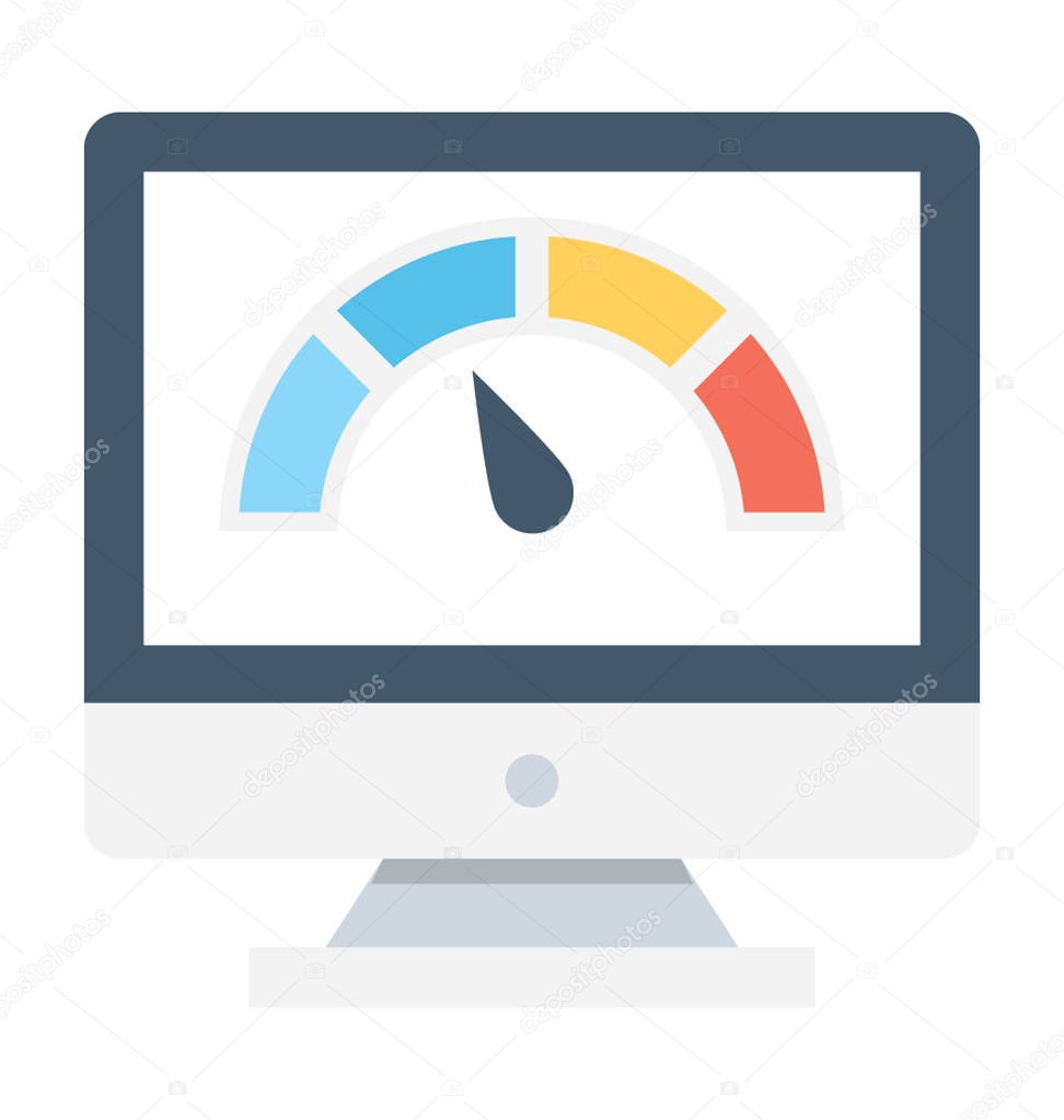 Speed Test Flat Vector Icon