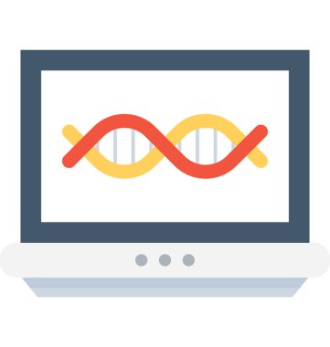 DNA makine düz vektör simgesi