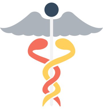 Caduceus düz vektör simgesi