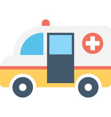 ambülans düz vektör simgesi