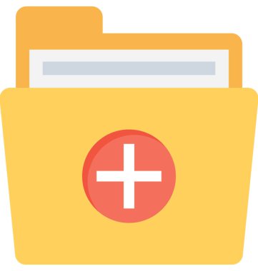 Tıbbi klasör düz vektör simgesi