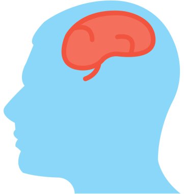 İnsan beyni düz vektör simgesi