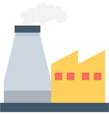 Fabrika Düz Vektör Simgesi