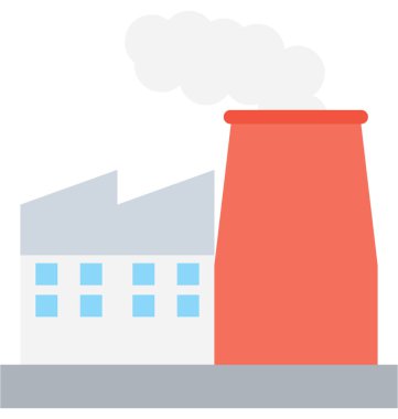 Fabrika Düz Vektör Simgesi