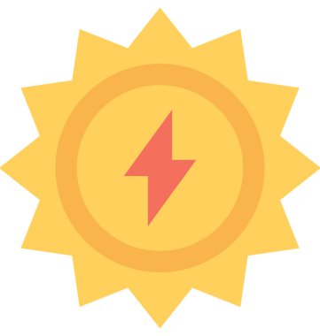 güneş düz vektör simgesi