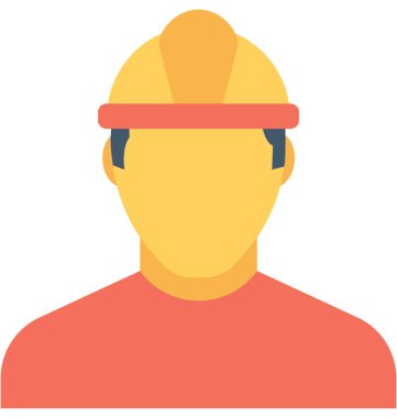 Madenci düz vektör simgesi