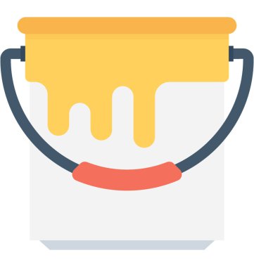 Boya kovası düz vektör simgesi